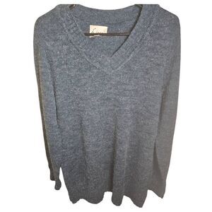 Linea By Louis del' olio Fuzzy Shaggy Blue Sweater Long Sleeves Pullover Size M